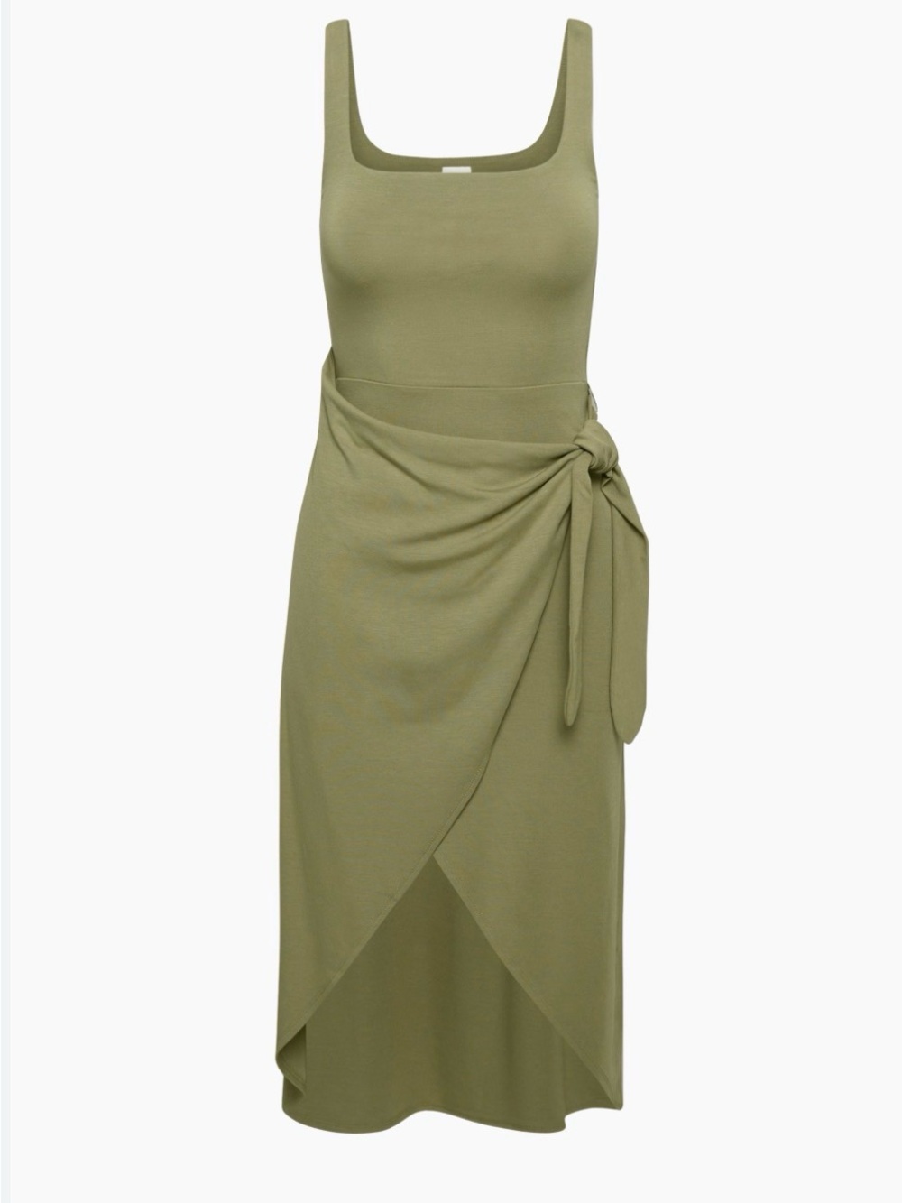 Olive Tie-Waist Tank Mini Dress